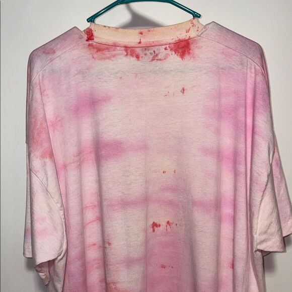 Fruit of the Loom Pink and Red Tie-Dye Short Sleeve Tees - Picture 6 of 7